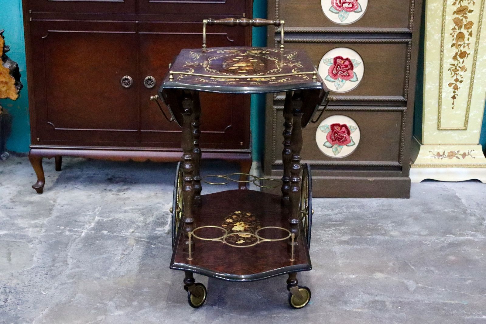 GMIH367○イタリア製 キッチンワゴン 配膳ワゴン ワインラック