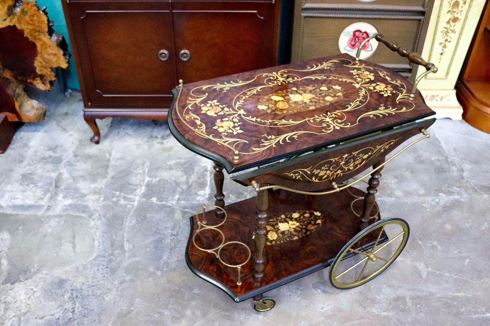 GMIH367○イタリア製 キッチンワゴン 配膳ワゴン ワインラック