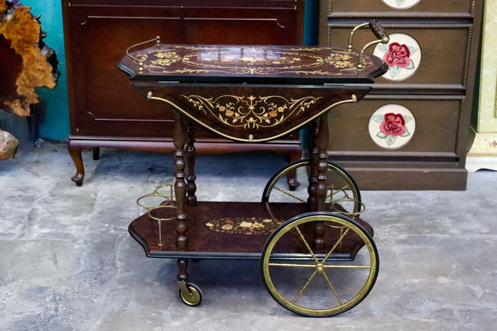 GMIH367○イタリア製 キッチンワゴン 配膳ワゴン ワインラック