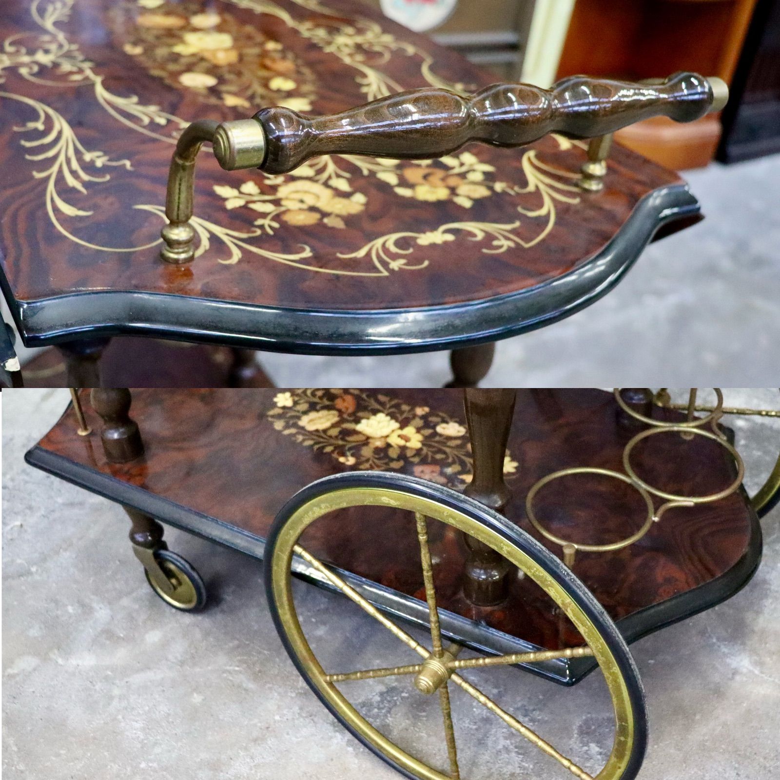 GMIH367○イタリア製 キッチンワゴン 配膳ワゴン ワインラック