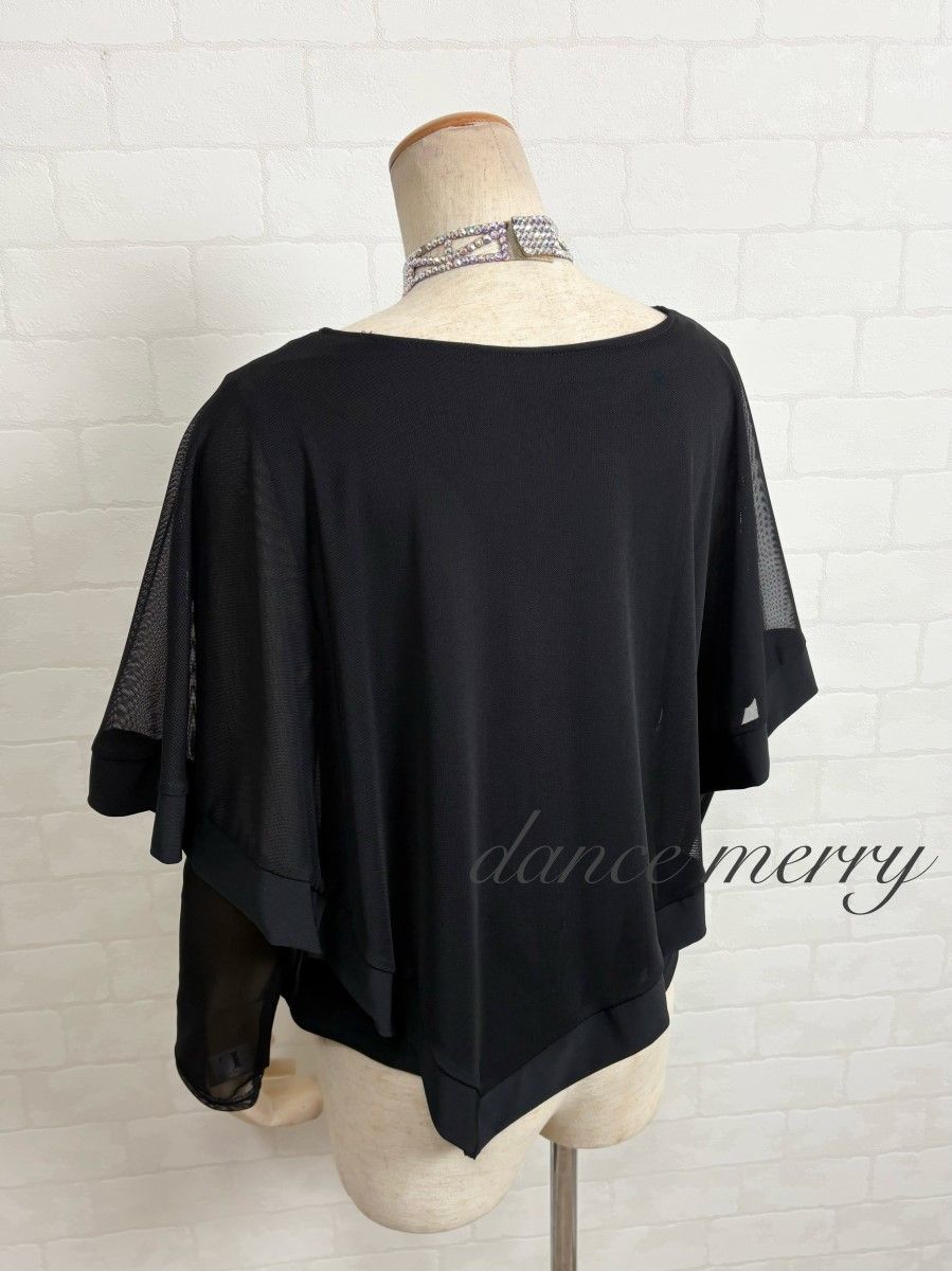 新品 Lサイズ 社交ダンス 黒 トップス ステージ ワルツ パソ 2241