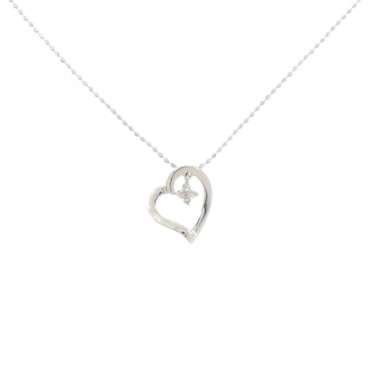 K10WG ハート ダイヤモンド ネックレス 0.03CT 【公式通販】