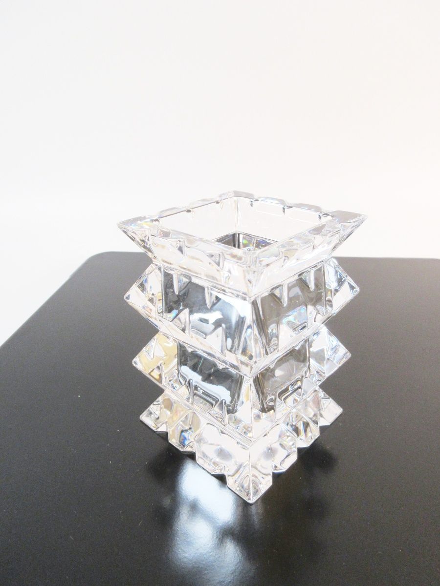 バカラ　クリスタル　アルルカン　フラワーベース Baccarat バカラ アルルカン クリスタルフラワーベース 花瓶 スクエア