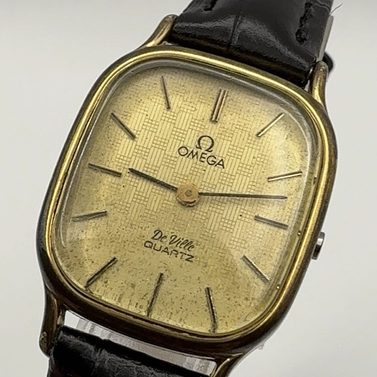 行董】OMEGA オメガ デビル クォーツ 腕時計 プッシュ式リューズ 