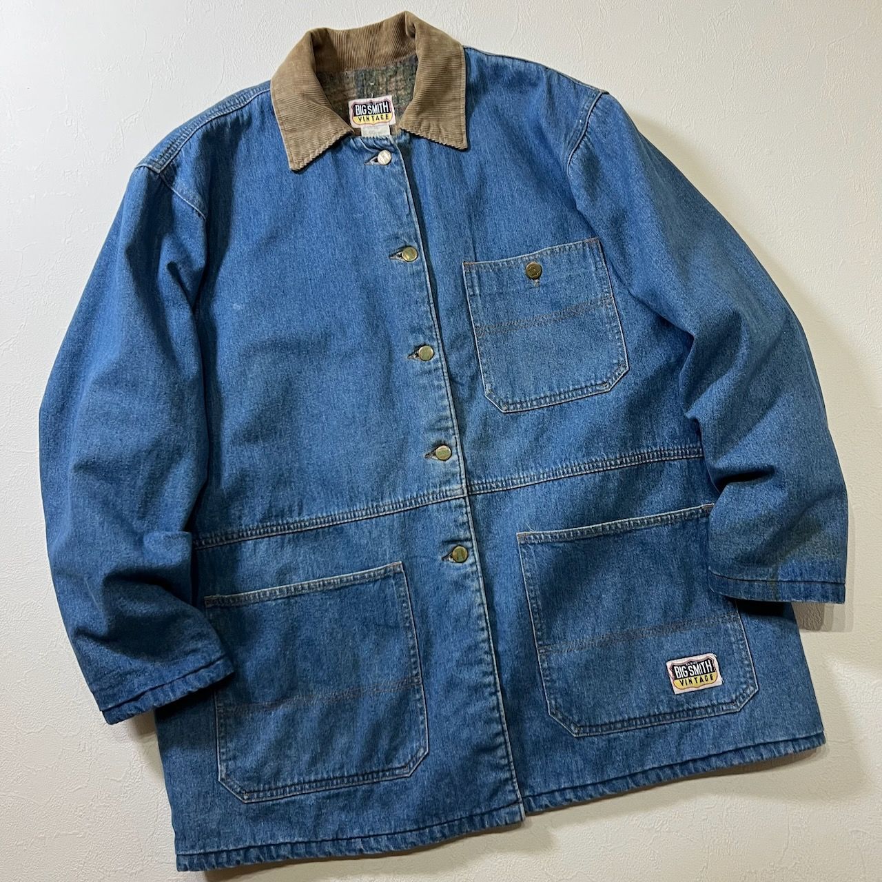 90s USA BIG SMITH 裏地ブランケット デニムジャケット カバーオール