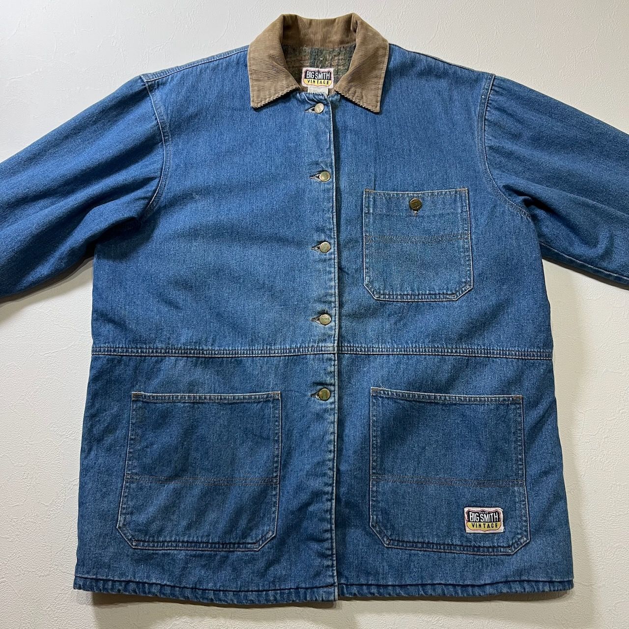 90s USA BIG SMITH 裏地ブランケット デニムジャケット カバーオール