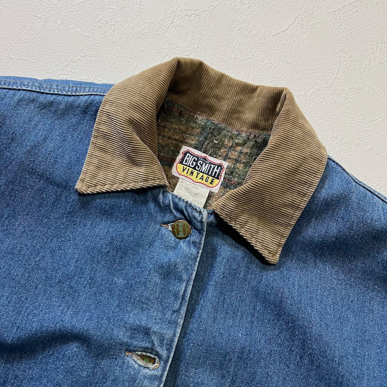 90s USA BIG SMITH 裏地ブランケット デニムジャケット カバーオール