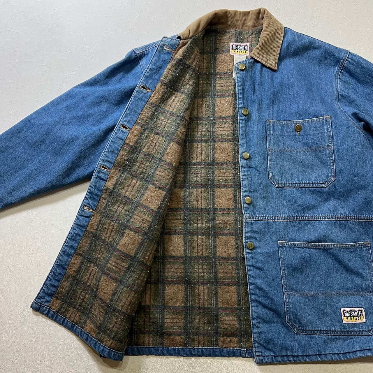 90s USA BIG SMITH 裏地ブランケット デニムジャケット カバーオール