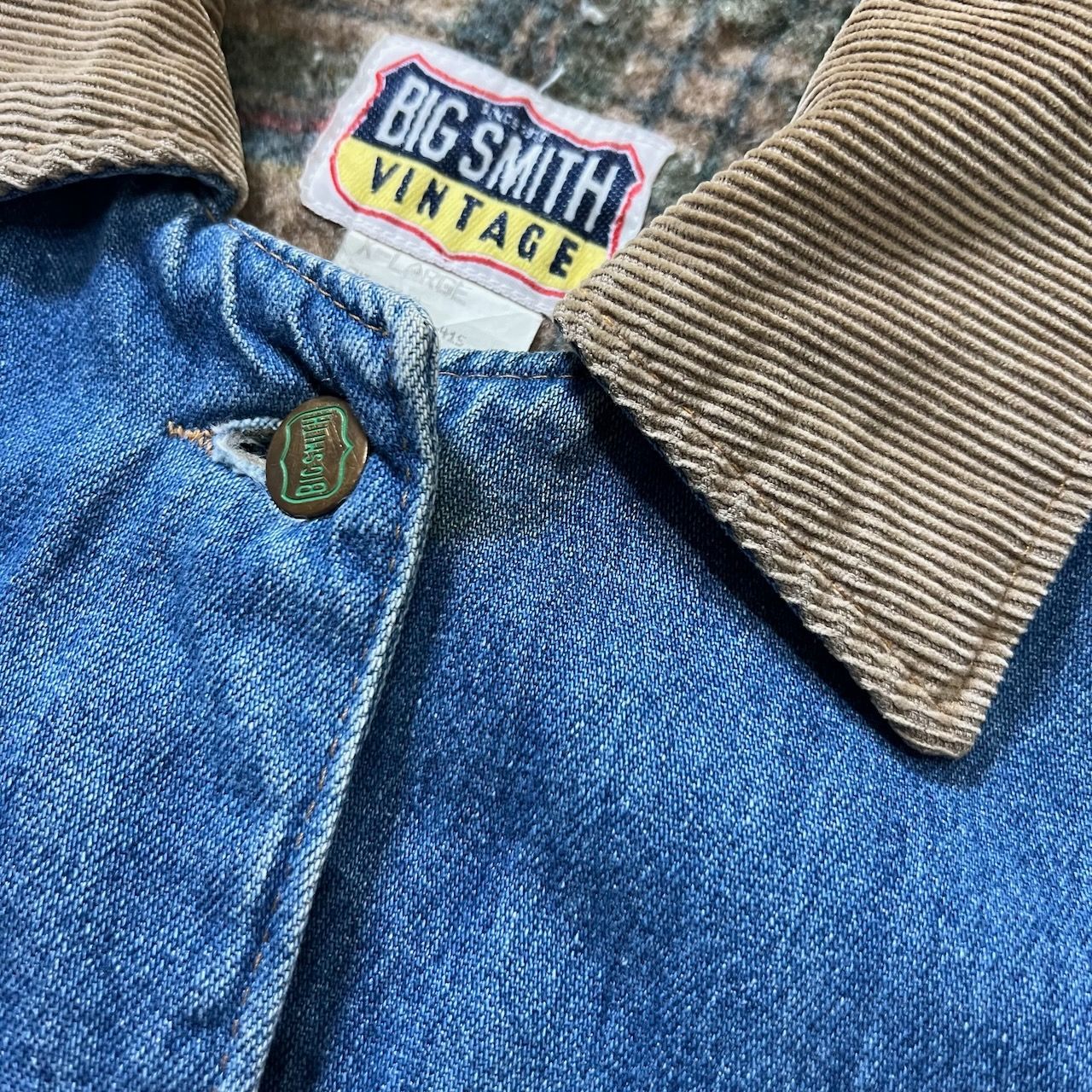 90s USA BIG SMITH 裏地ブランケット デニムジャケット カバーオール 