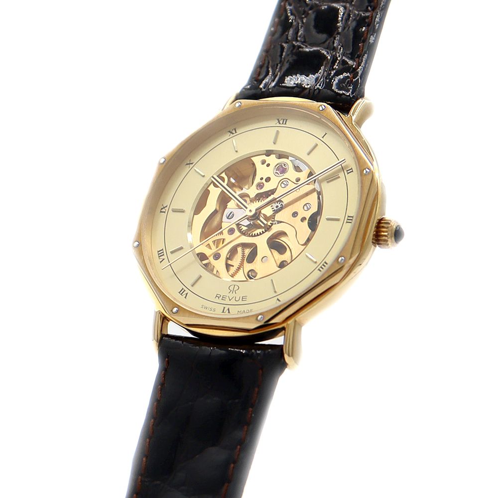 REVUE THOMMEN レビュートーメン 裏スケ シャンパンゴールド