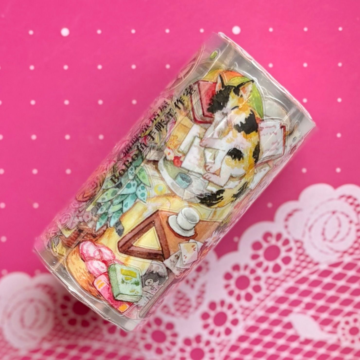 PET 猫咪童话屋 ダイカット加工 7.5cm×5m 83.3cm/loop 海外マスキング