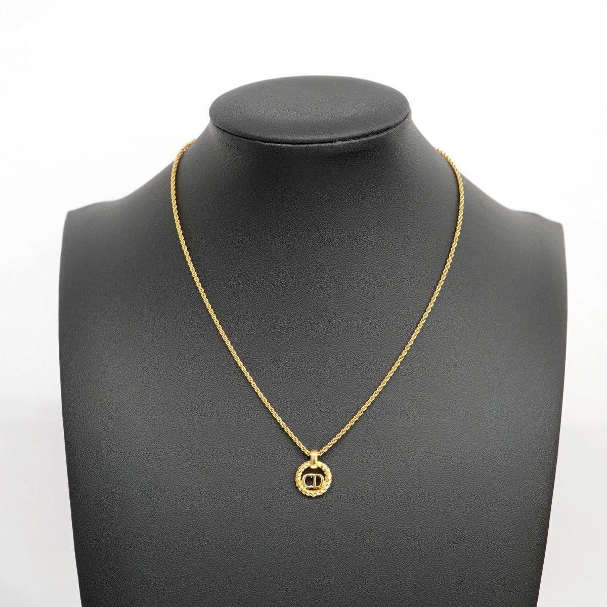 ディオール ネックレス ゴールドメッキ CDロゴチャーム ペンダント リボン 5jpb0545】クリスチャンディオール ネックレス CDロゴ GPメッキ