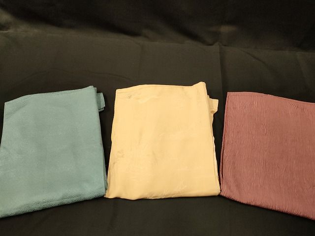 平和屋本店□色無地 まとめて 3点 人物 風景 さざ波 杢目 地紋 など