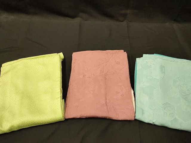 平和屋本店□色無地 まとめて 3点 花柄 立波 紗綾形 地紋 など 着用