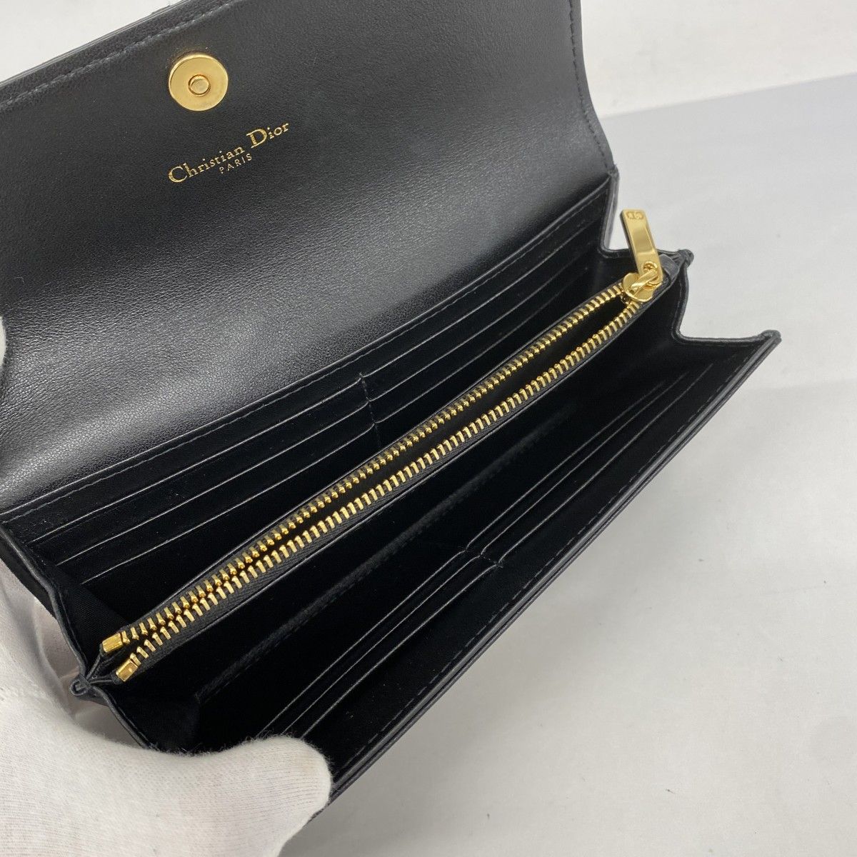 5pd5523-k】クリスチャンディオール 長財布 カナージュ レザー