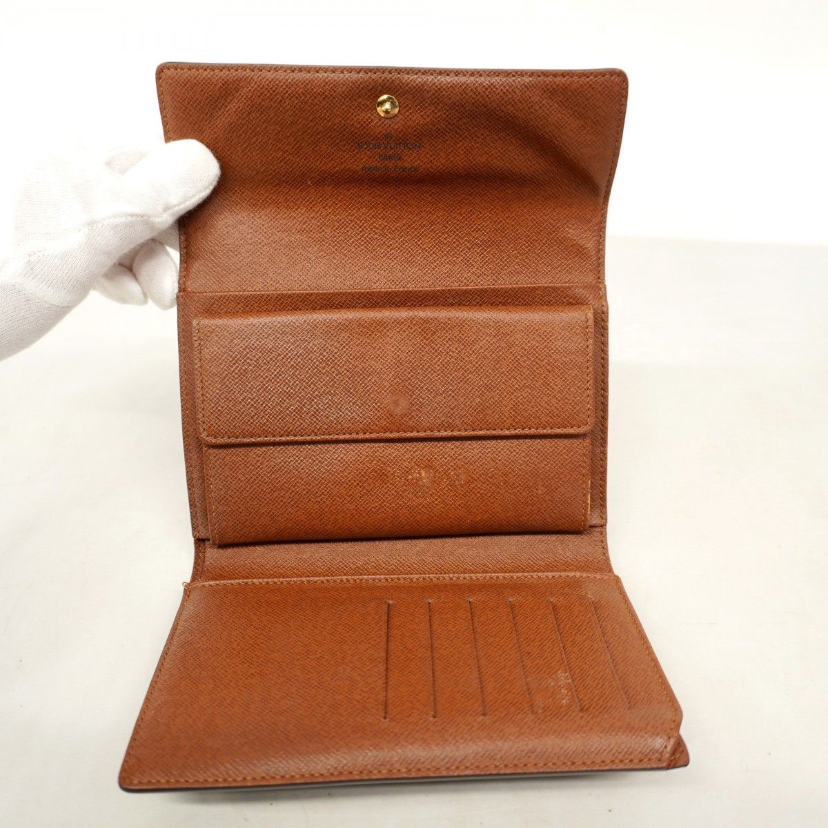 5pd5542-k】ルイヴィトン 三つ折り財布 モノグラム ポルトトレゾール