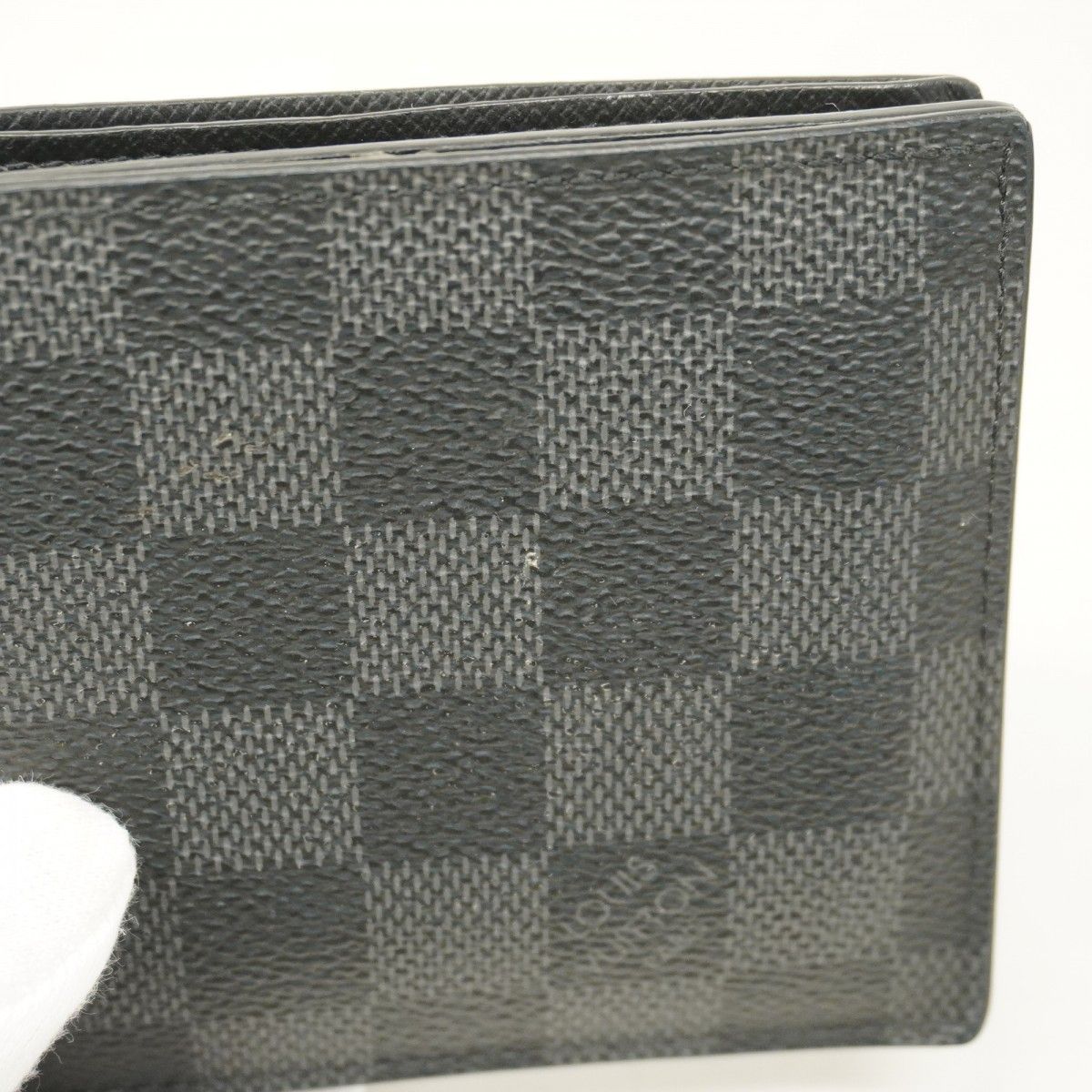 鑑定済・良品✨ルイヴィトン ダミエグラフィット ポルトフォイユ マルコ ブラック ルイヴィトングラフィット ポルトフォイユマルコ 旧型 14137 黒 メンズ