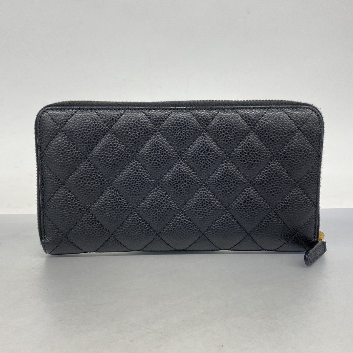5pd5594-k】シャネル 長財布 マトラッセ キャビアスキン ブラック