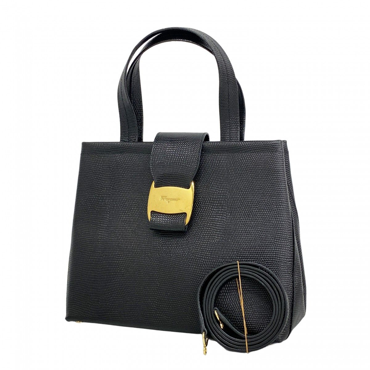 5pd5787】サルヴァトーレフェラガモ ハンドバッグ ヴァラ レザー