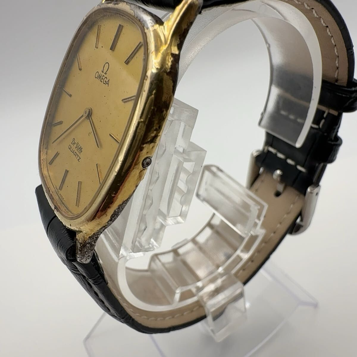 OMEGA オメガ De Ville デビル クォーツ スクエア プッシュ式 腕時計