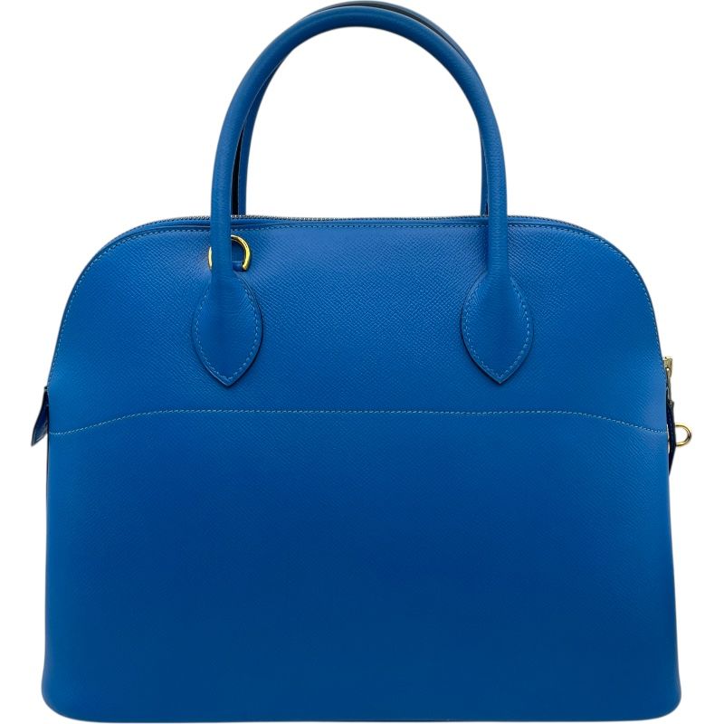 エルメス HERMES ボリード35 □D刻 ブルーフランス GD金具 クシュベル