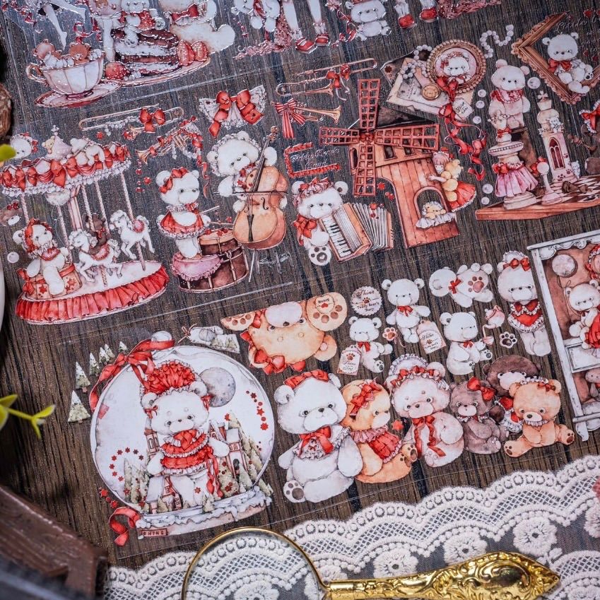 贝壳光 专属熊熊 7.5cm×10m 120cm/loop 海外マスキングテープ 海外