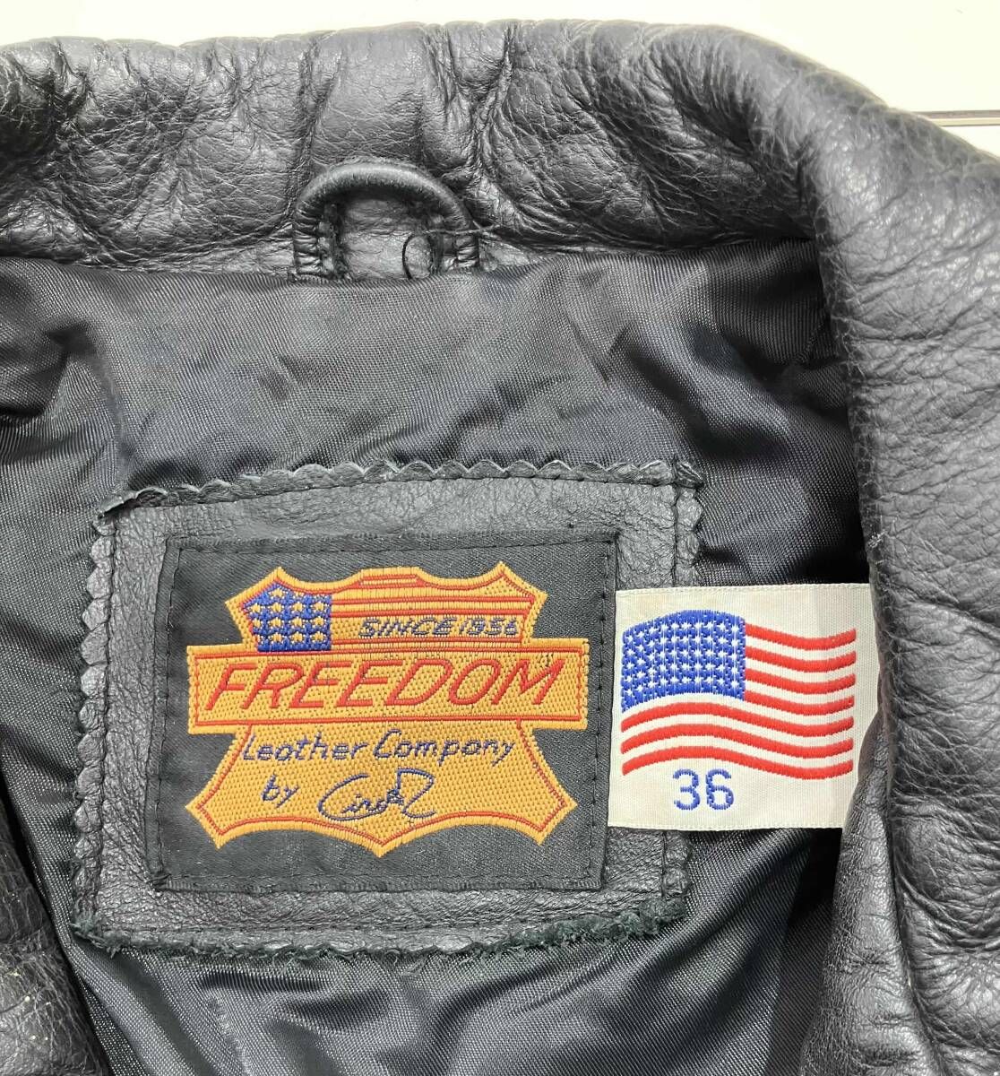 FREEDOM フリーダム レザー シングルライダース36 牛革 ブラック