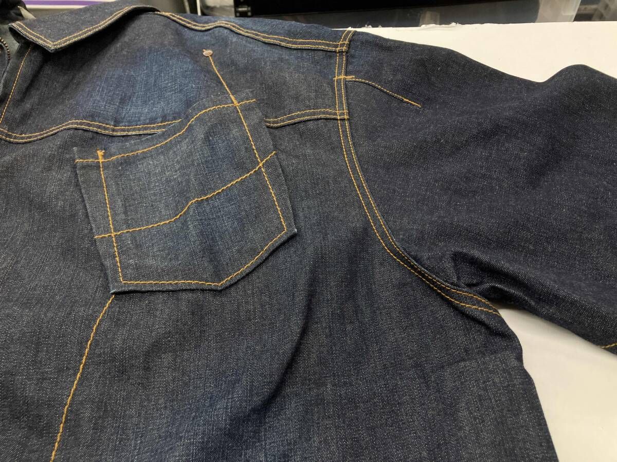 ROCAWEAR デニムジャケット ロカウェア 刺繍ロゴ フロントジップ