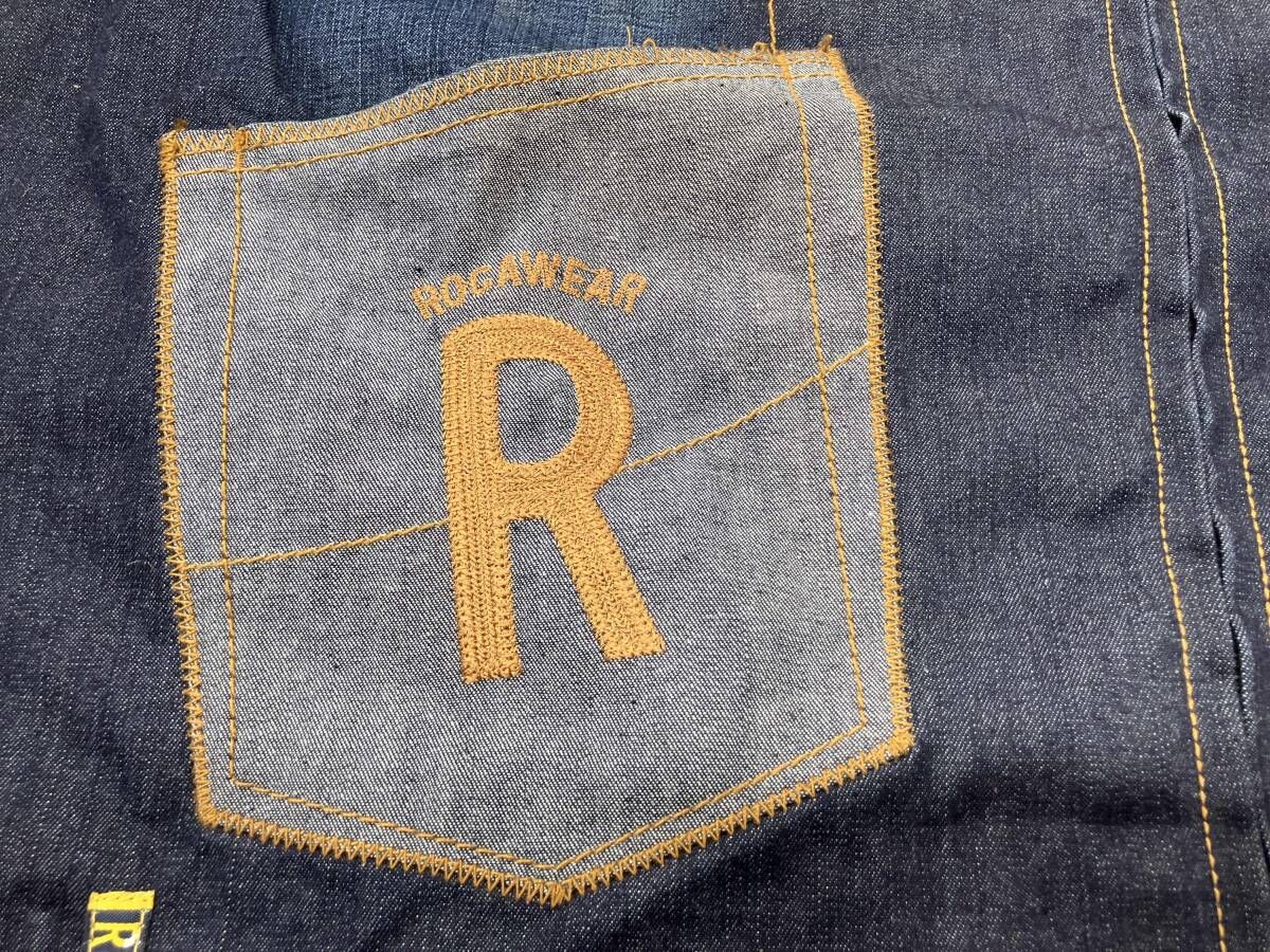 ROCAWEAR デニムジャケット ロカウェア 刺繍ロゴ フロントジップ