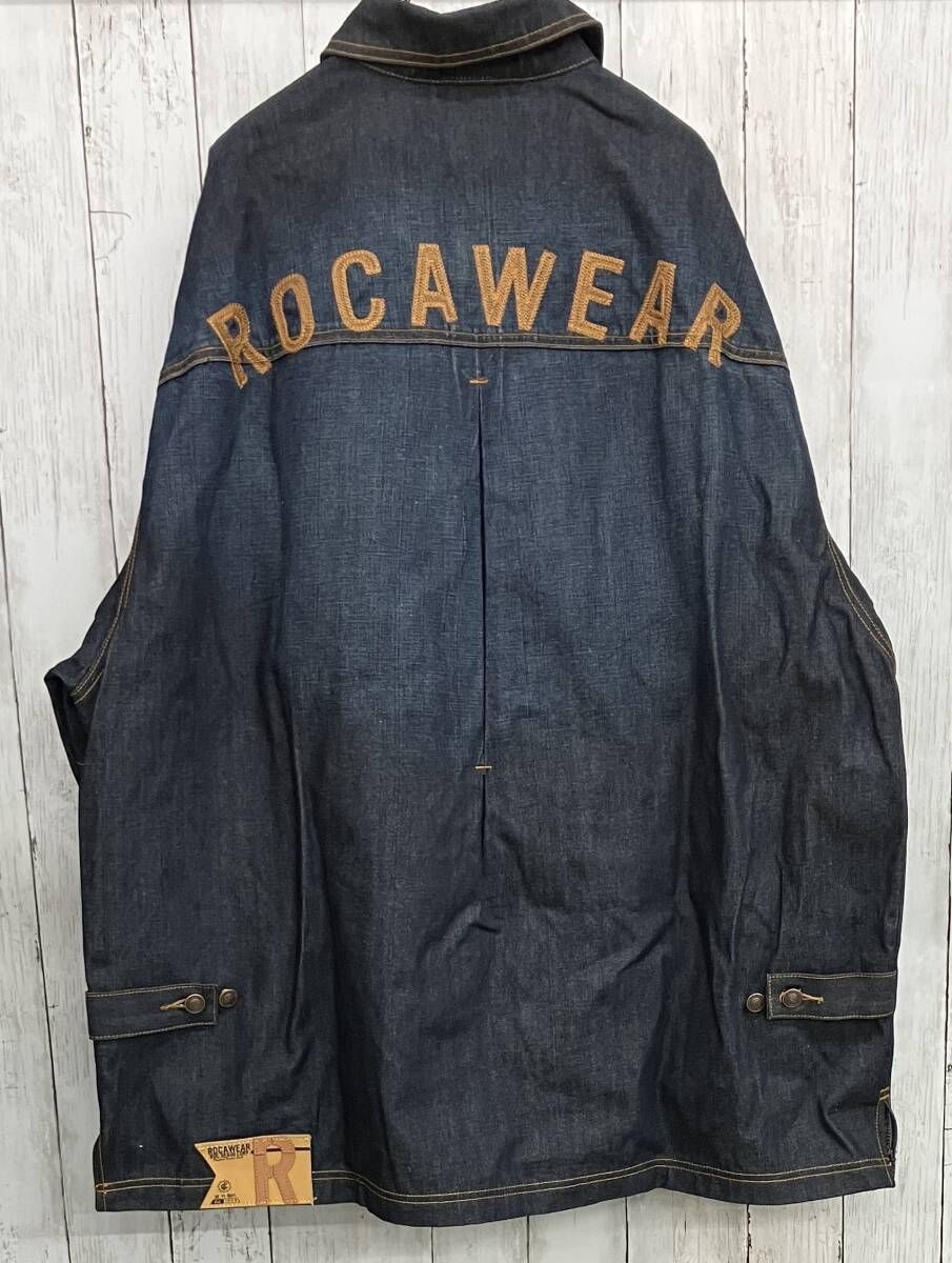 ROCAWEAR デニムジャケット ロカウェア 刺繍ロゴ フロントジップ