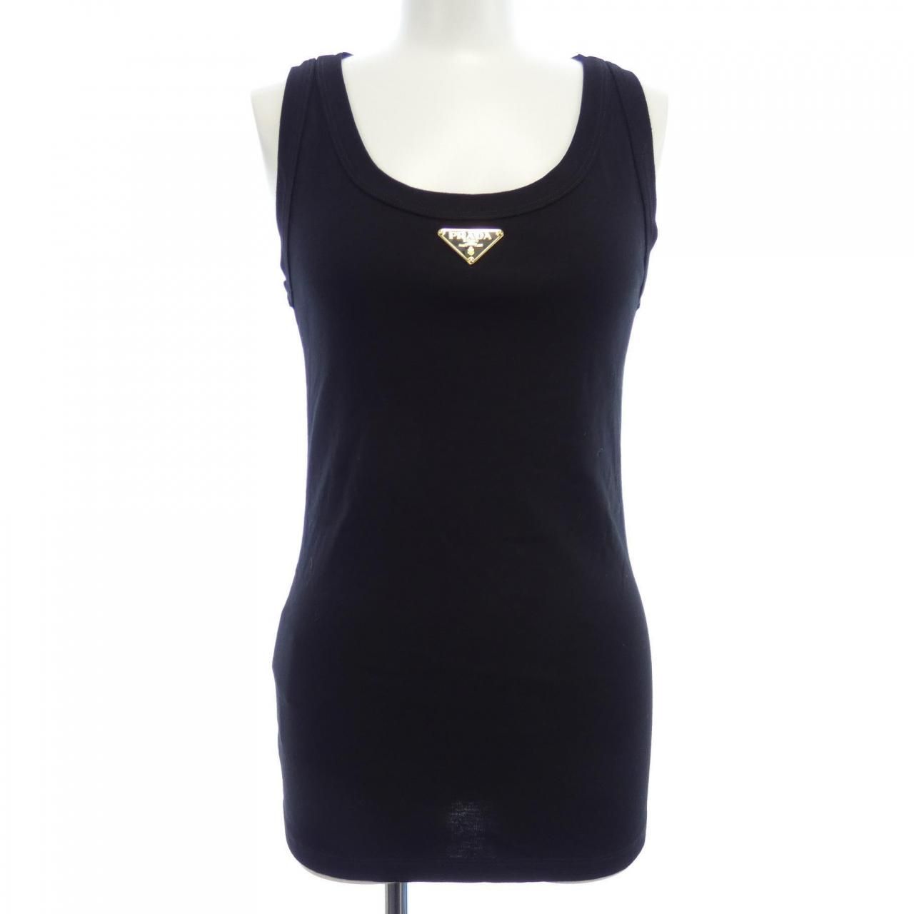 プラダ PRADA トライアングルロゴ リブニット ジャージー タンクトップ