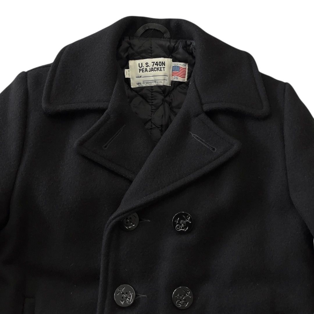 Schott U.S. 740N PEA JACKET ショット メルトン ウール Pコート 裏地