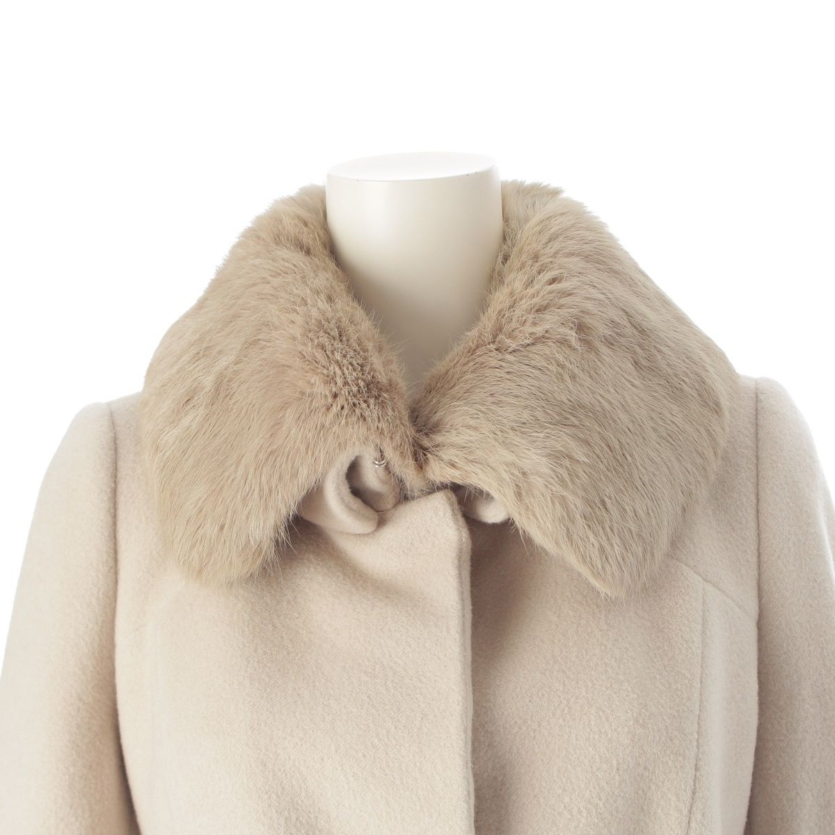 バーバリーブルーレーベル アンゴラ混ウール フレア ファー コート