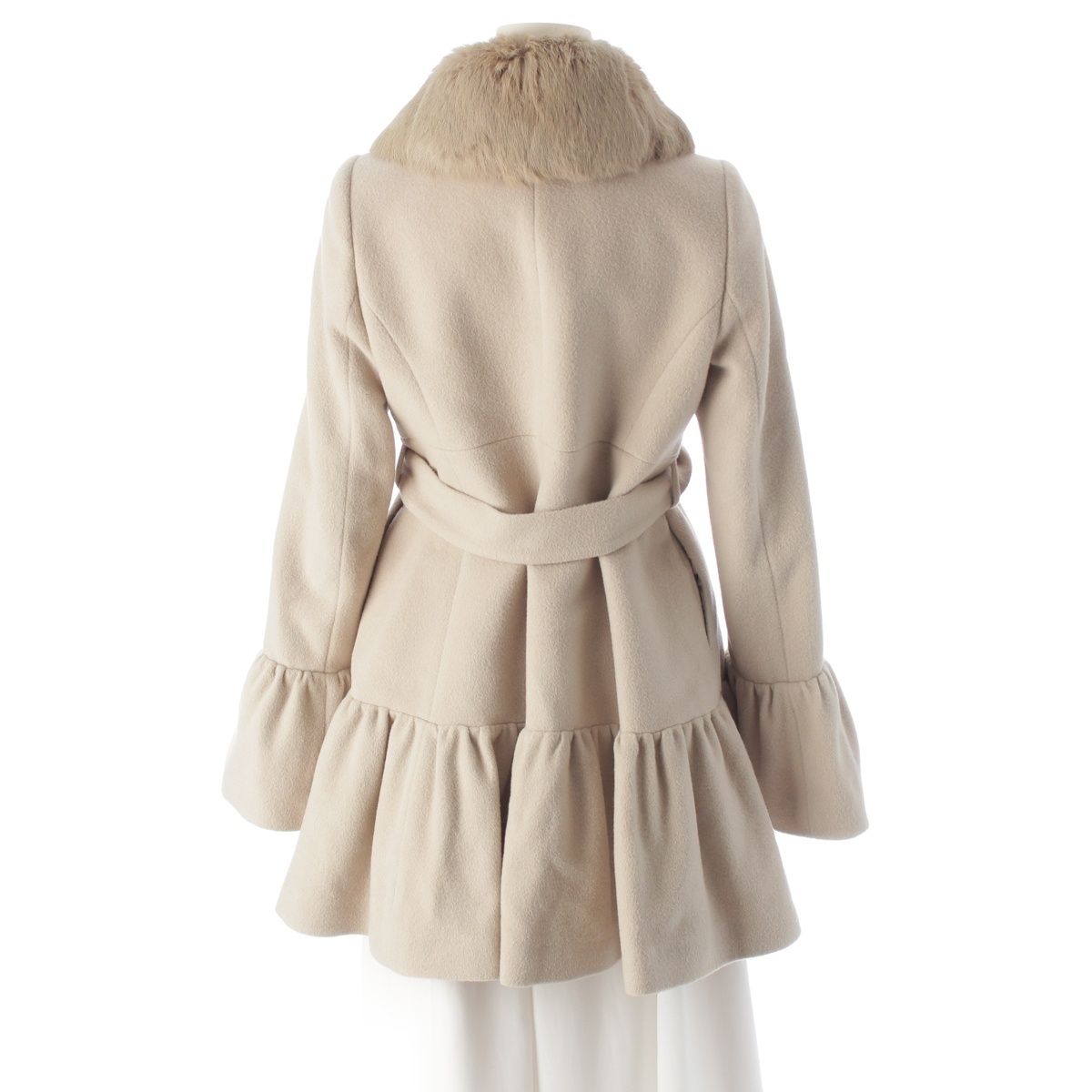 バーバリーブルーレーベル アンゴラ混ウール フレア ファー コート