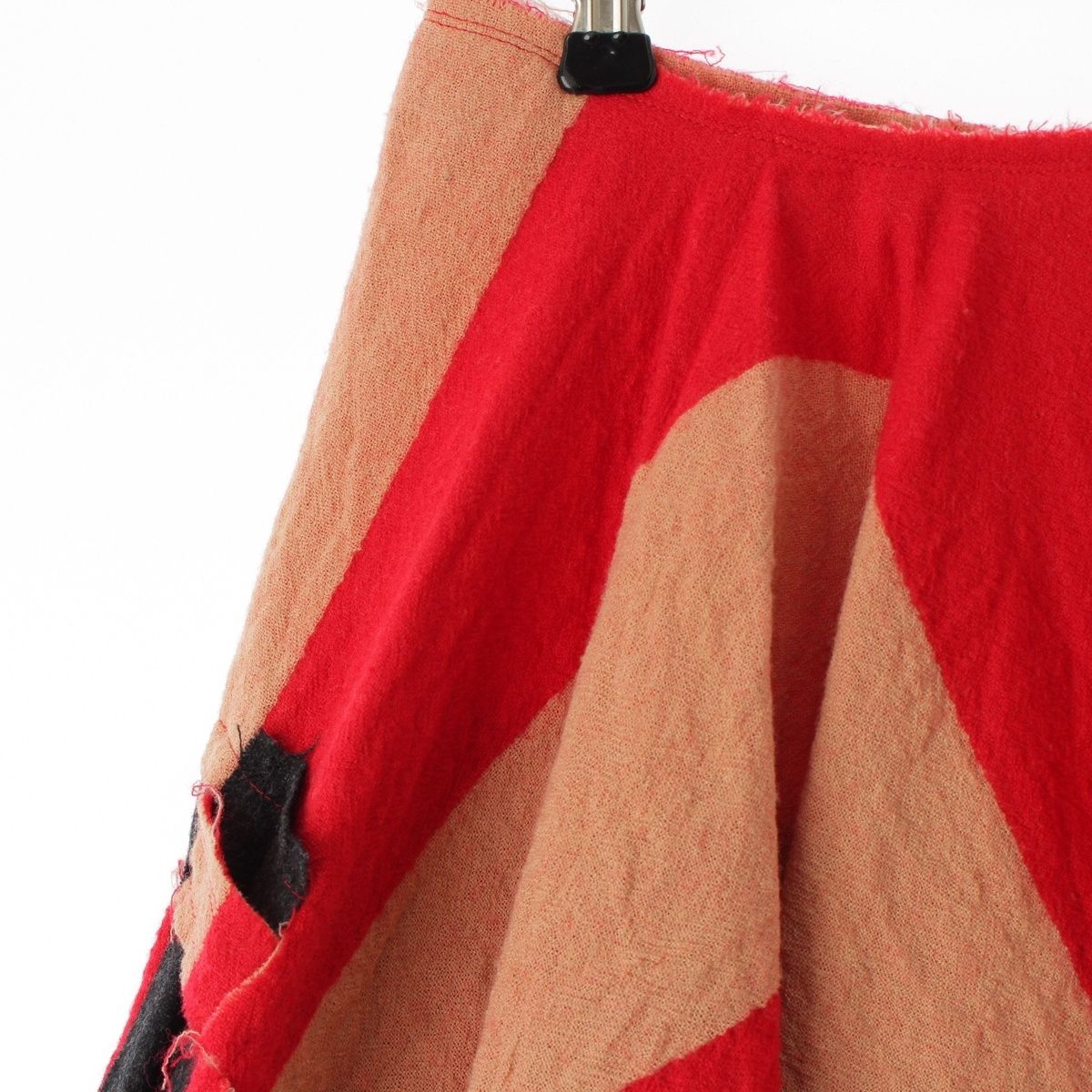 コムデギャルソン AD2003 ウール ドッキング スカート GK-S024 レッド