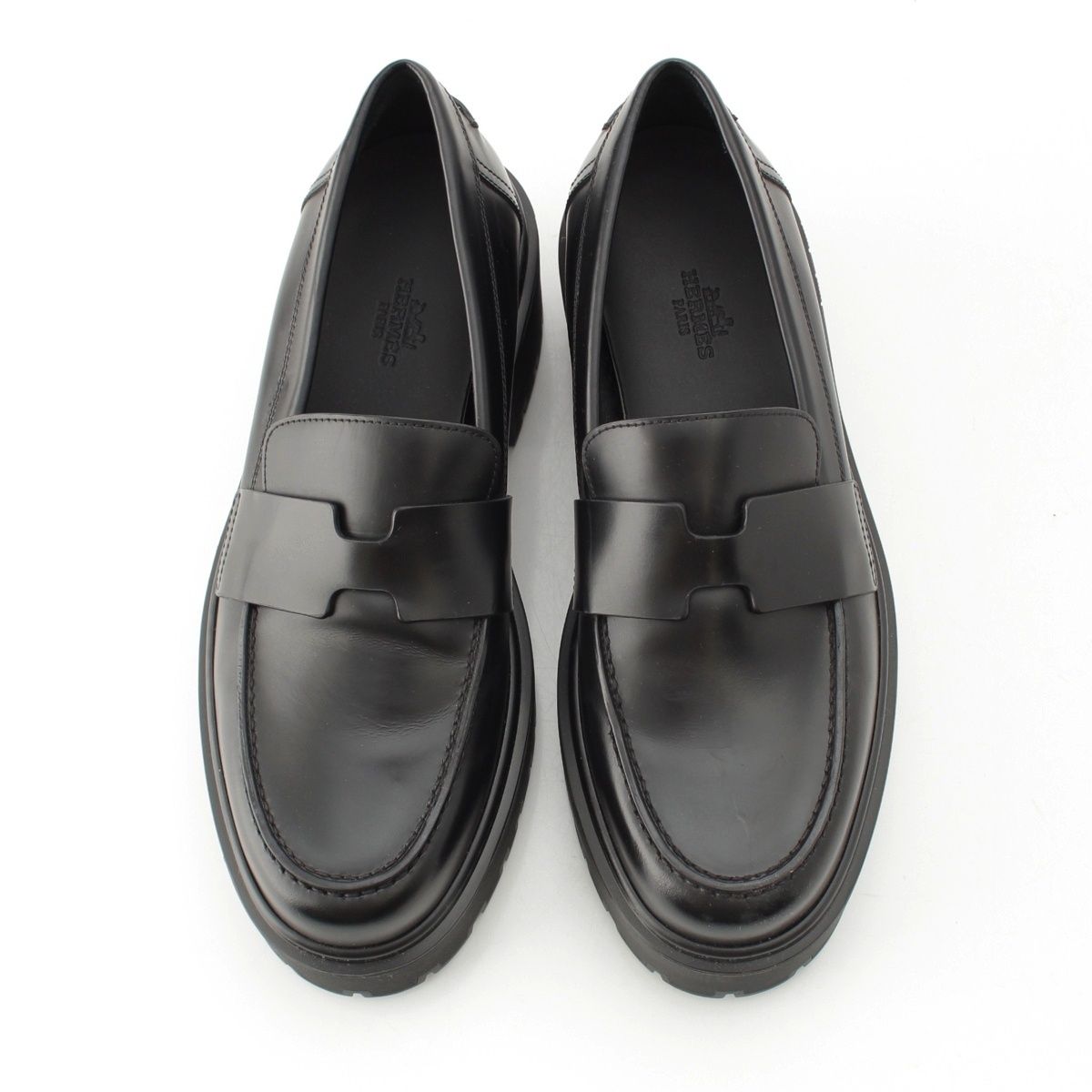 エルメス レザー ヒッチ HITCH プラットフォーム モカシン ローファー