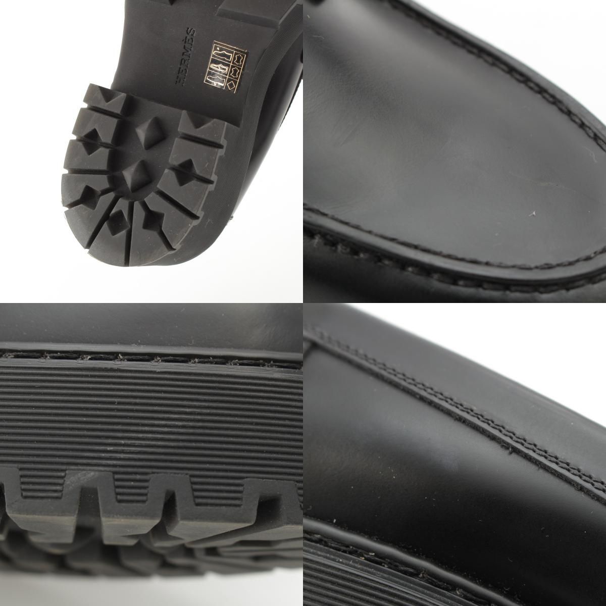 エルメス レザー ヒッチ HITCH プラットフォーム モカシン ローファー