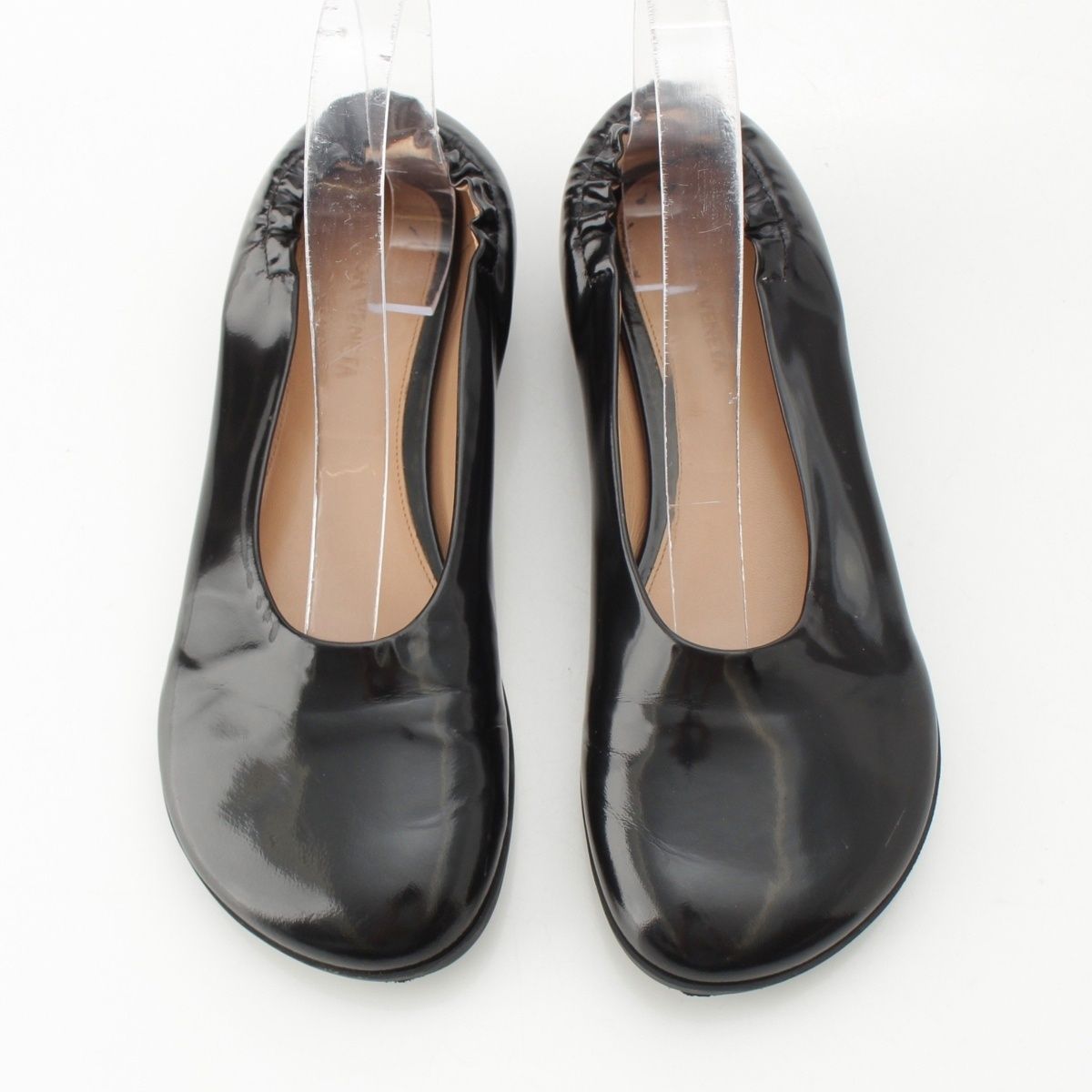 ボッテガヴェネタ グロスレザー アトミック バレリーナ フラット