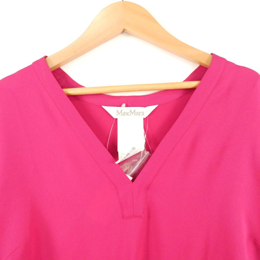 【近年モデル】マックスマーラ シルク100% 長袖 シャツ ブラウス ピンク 美品 MAXMARA マックスマーラ ブラウス 36 Sサイズ相当 シルク100