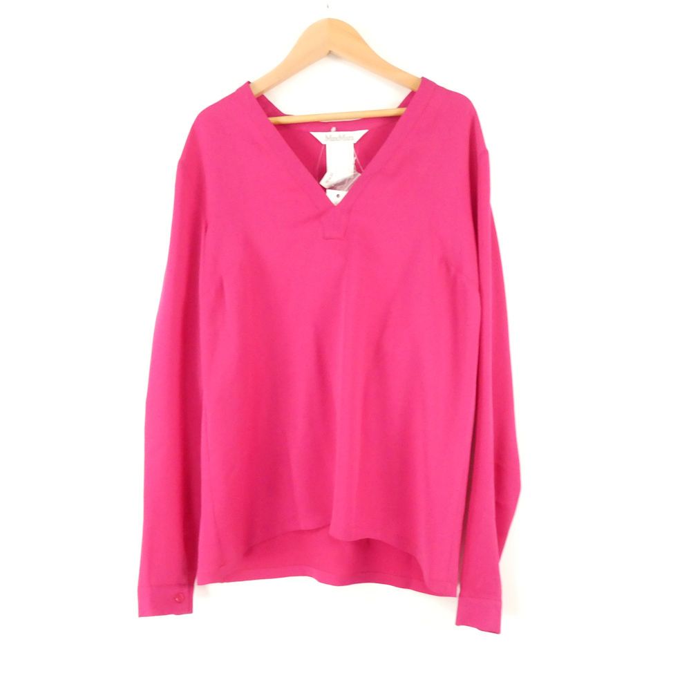 【近年モデル】マックスマーラ シルク100% 長袖 シャツ ブラウス ピンク 近年モデル】マックスマーラ シルク100% 長袖 シャツ ブラウス ピンク