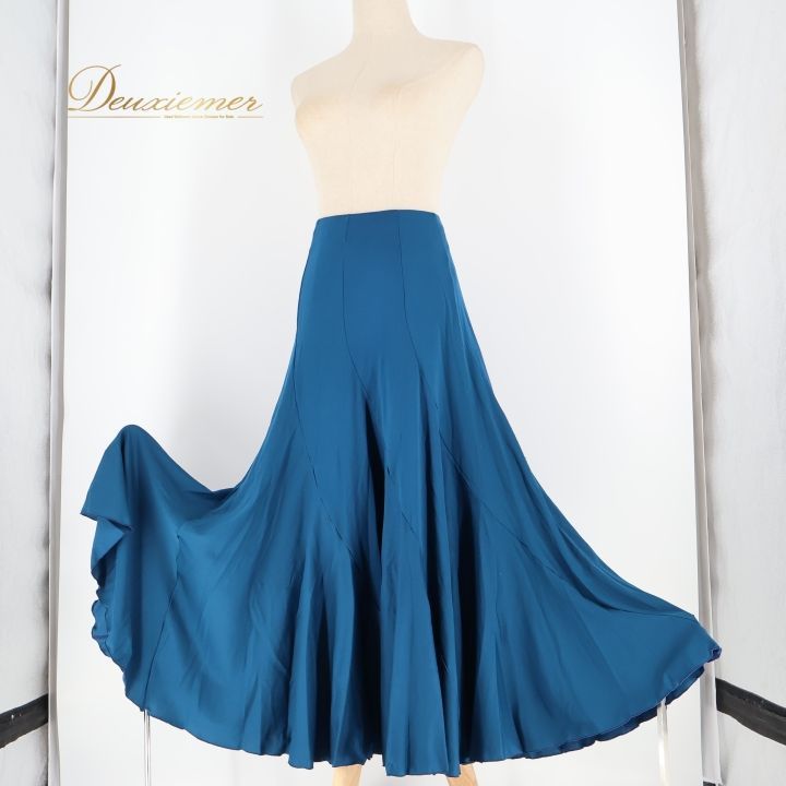 フラメンコ 衣装 チャコット Chacott ファルダ スカート 無地 青 青緑