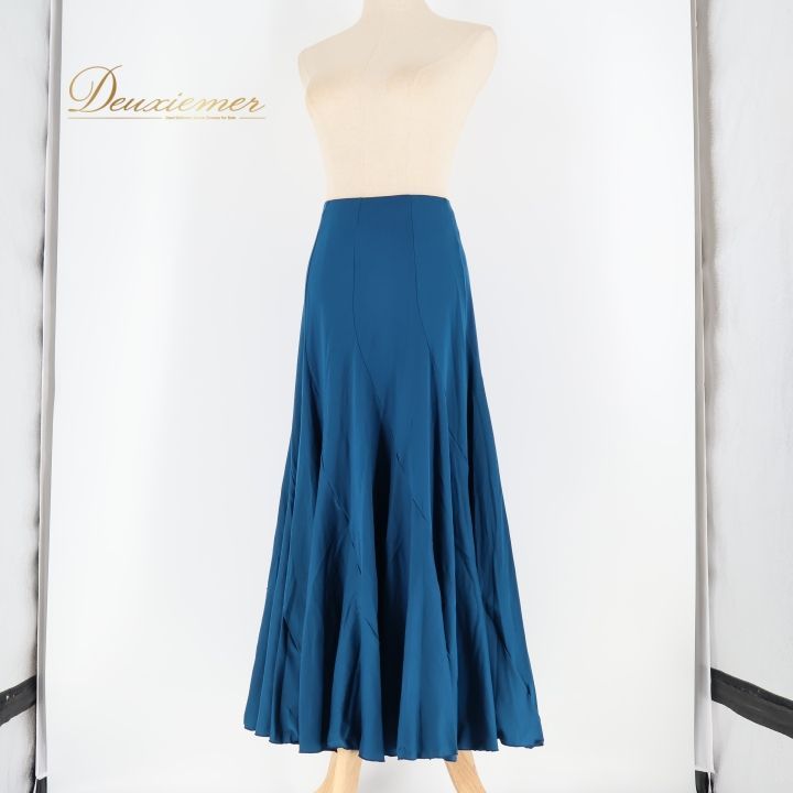 フラメンコ 衣装 チャコット Chacott ファルダ スカート 無地 青 青緑