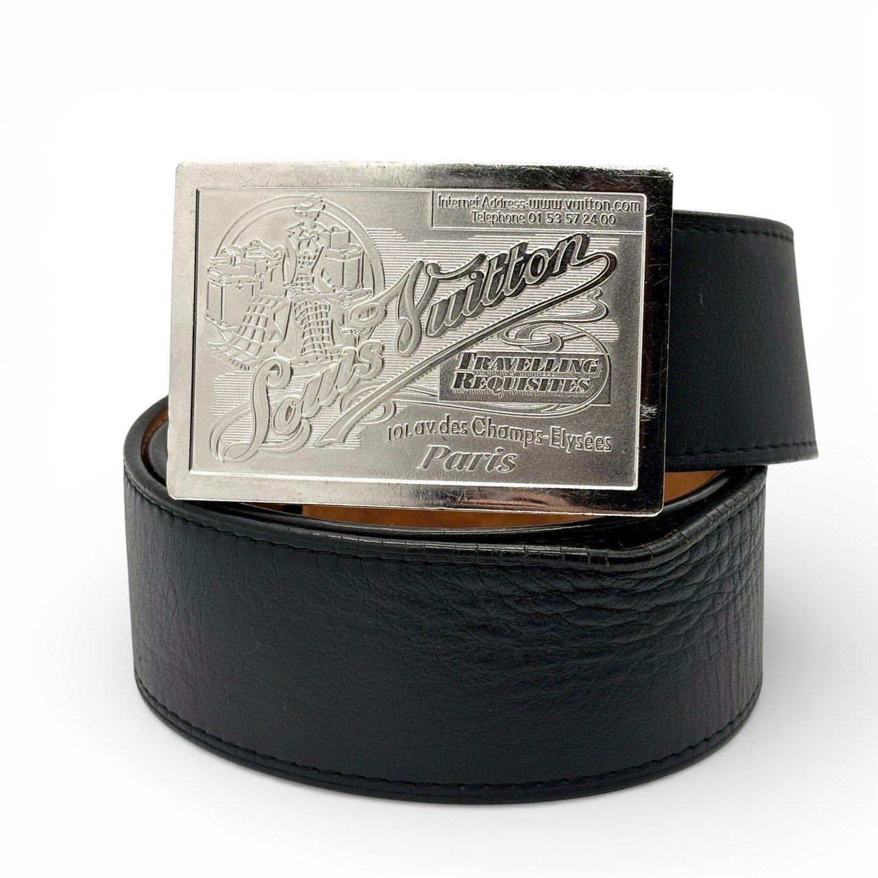 無骨に映える重厚刻印】 LOUIS VUITTON ルイヴィトン レザーベルト