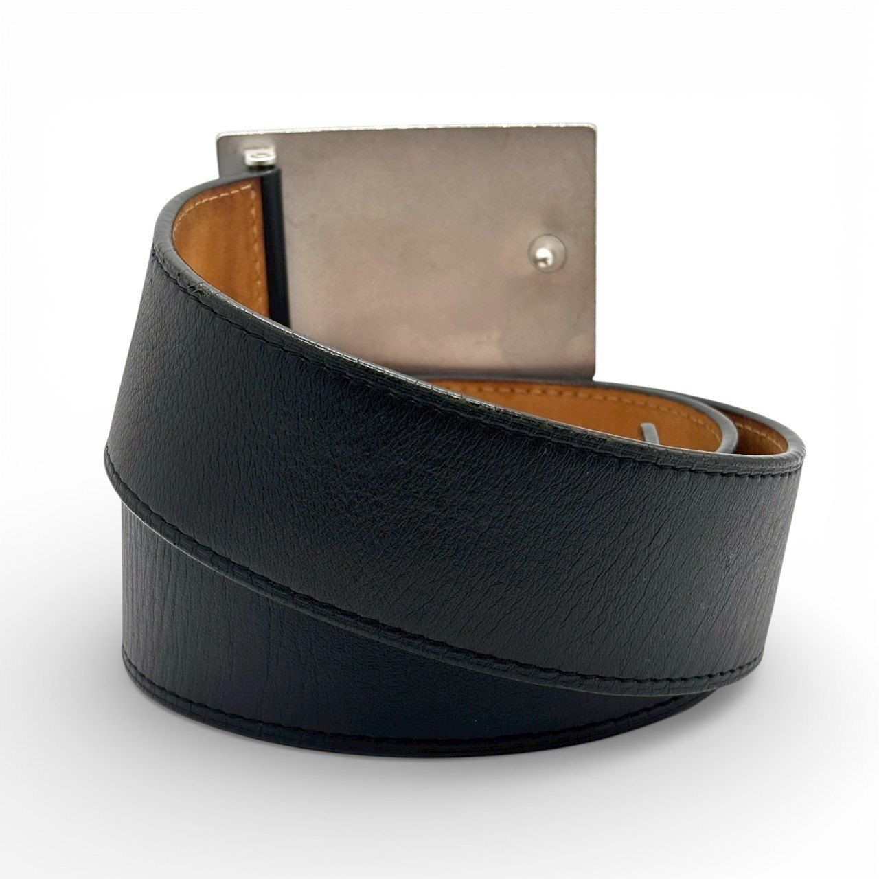 無骨に映える重厚刻印】 LOUIS VUITTON ルイヴィトン レザーベルト