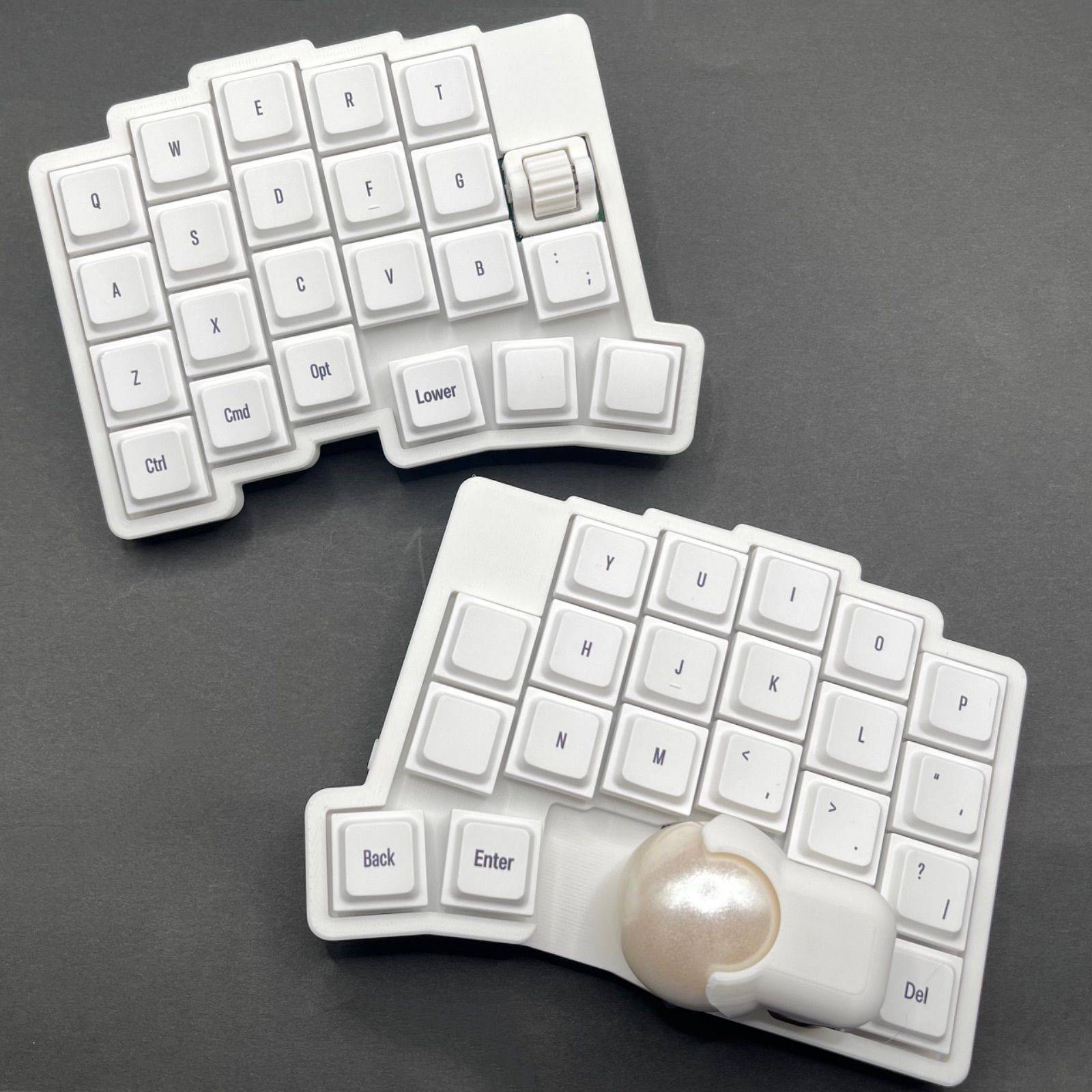 roBa LP ホワイト 組立て済み トラックボール付きキーボード カスタム