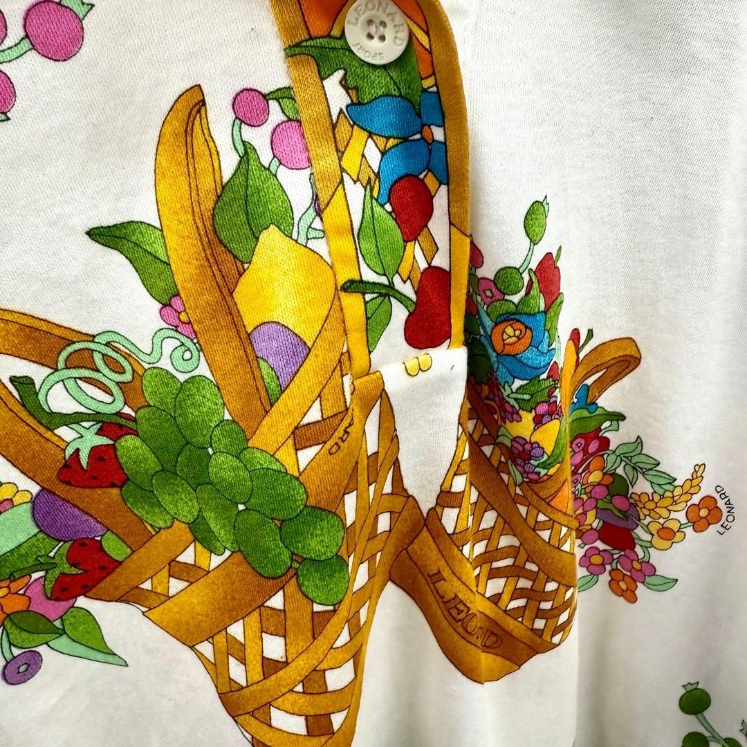 レオナール　半袖カットソー　ストレッチ LEONARD 美しいプリント フルーツ レオナール 半袖カットソー ストレッチ LEONARD 美しいプリント