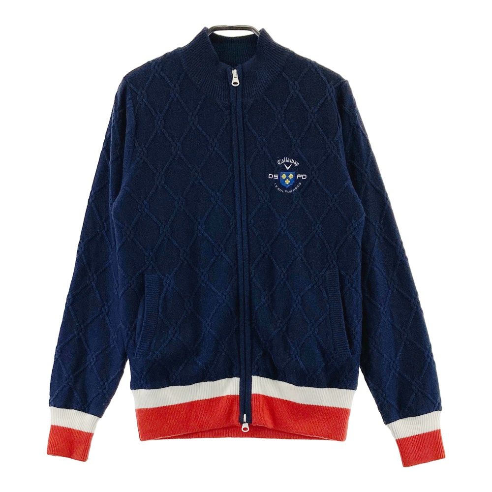 ☆美品☆Callaway キャロウェイ　レース　ジャケット　ダークネイビー　L キャロウェイ Callaway メンズ ゴルフ 長袖ウインドブレーカー