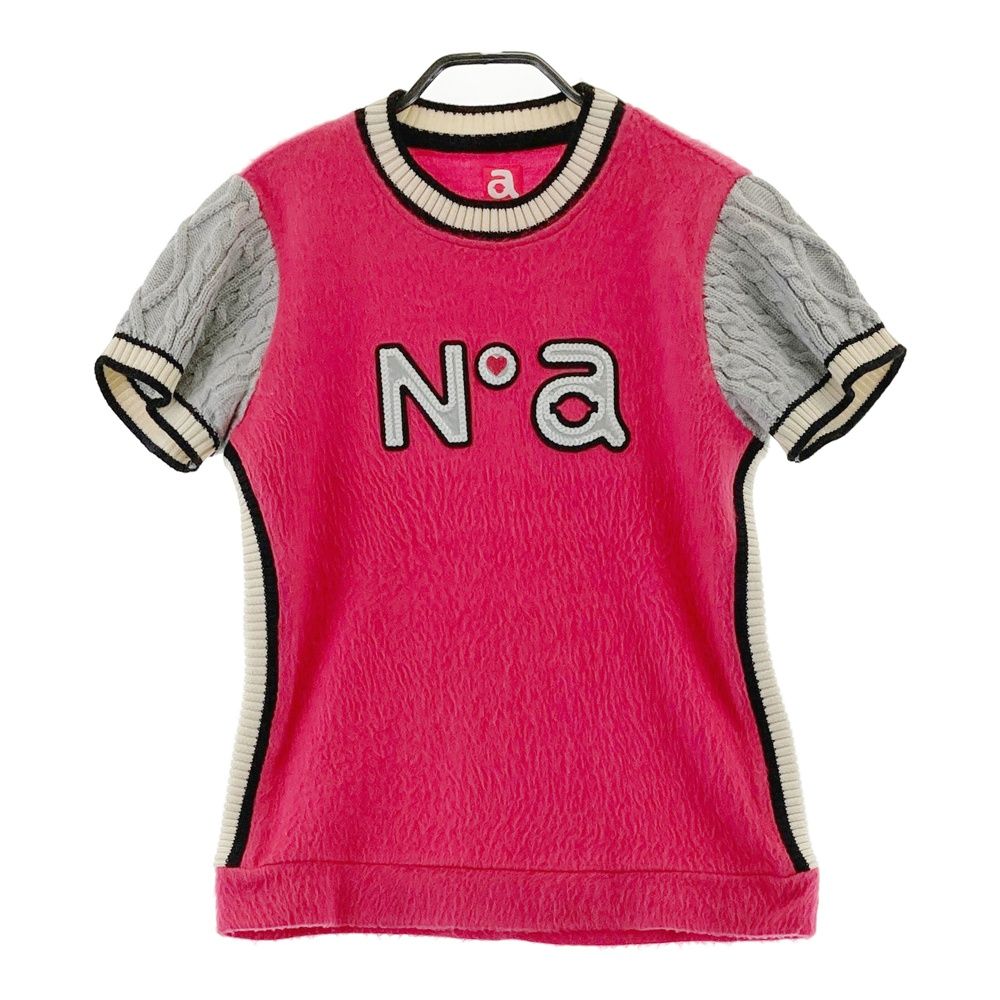 サイズ：38 ARCHIVIO アルチビオ 半袖ニットセーター 起毛 ピンク系