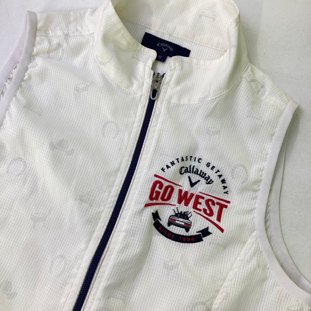 サイズ：M CALLAWAY キャロウェイ ジップベスト ホワイト系