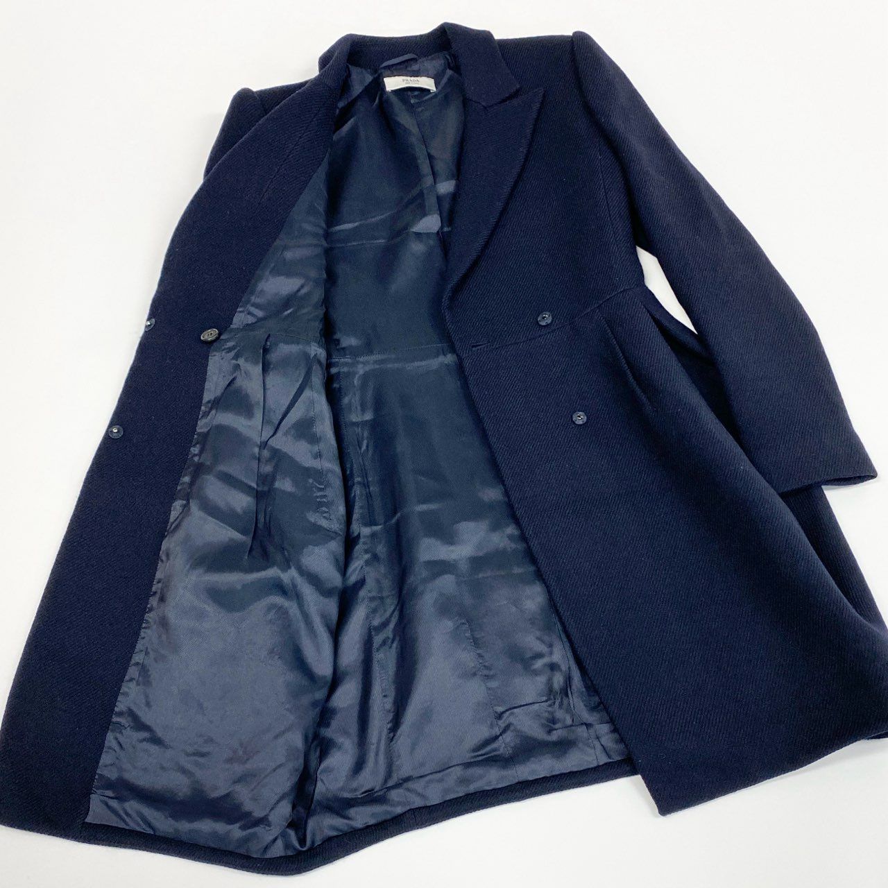 美品＊PRADA ダブルブレスト ウールコート ジャケット 36 プラダ 美品＊PRADA ダブルブレスト ウールコート ジャケット 36 プラダ